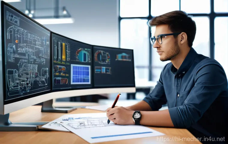 기계설계기사와 산업용 기계 안전 설계 - **Prompt 1: The Visionary Engineer's Studio**
    "A highly detailed, realistic image of a focused d...