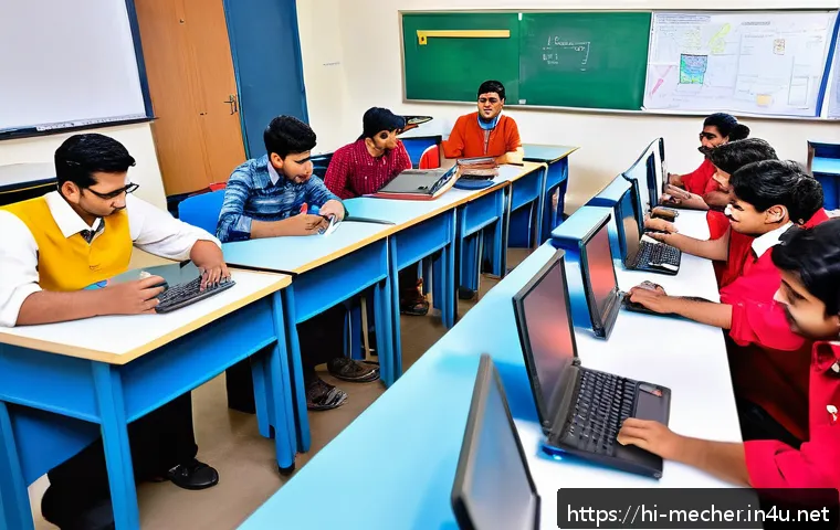 기계설계 자격증 취득 가이드 - A detailed classroom scene in an Indian technical institute focused on machine design certification,...